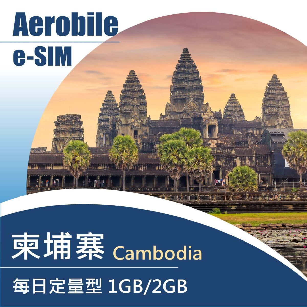 eSIM柬埔寨每天1GB或2GB上網卡(i)